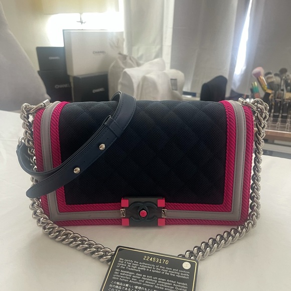 Chanel Fluo Boy Flap Bag Quilted Canvas - Picture 2 of 13